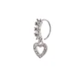 Zirkon Herz Anhänger Nasenring Piercing Schmuck Silber Kupfer Gekreuzte Zirkonia Steine - Herz Nasenring / Silber