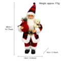 Christmas standing Santa Claus plush doll ornament holiday window display decor figurine - Santa Claus Holding Bear