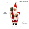 Papá Noel de pie muñeco de peluche decoración de escaparate de Navidad 36cm altura - Papá Noel Rojo