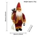 Muñeco de peluche de Papá Noel de pie con bolsa de regalo y linterna decoración navideña - Papá Noel Rojo y Dorado