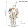 Muñeco de peluche de Papá Noel de pie decoración de escaparate navideño plateado - Papá Noel Blanco