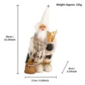 Muñeco de peluche de Papá Noel blanco de pie con esquís para decoración de escaparates navideños - Papá Noel Gris Blanco con Esquís