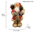 Muñeco de peluche de Santa Claus de pie 13 pulgadas decoración navideña para el hogar - Papá Noel de Pelo Largo Rojo y Marrón