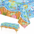 Disposable PE tablecloth with Hawaiian beach pool party theme, perfect for summer party. - Hawaii Beach Theme Print