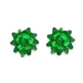 Pendientes de botón con lazo metálico verde para mujer, joyas de moda navideñas bonitas. - Estilo de Lazo de Regalo Festivo Verde