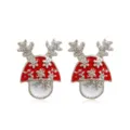 Orecchini renna pupazzo di neve natale rosso bianco perni lega donna gioielli - Stile Pupazzo di Neve Cappello Rosso Bianco Fiocco di Neve Corna