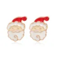Orecchini Babbo Natale simpatici smalto rosso bianco orecchini a perno gioielli festivi - Stile Babbo Natale Strass Rosso Barba Bianca Cappello Rosso