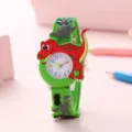 Kids 3D Cartoon Dinosaur Quartz Watch Green Strap Cute Children Wristwatch Main Display New - Green