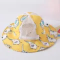 Cappello da sole estivo traspirante per neonati con stampa elefante, cappello da pescatore leggero. - 1-6 Anni-46-52cm / Giallo - Elefante