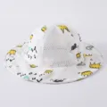 Bambino Estate Cappello Pescatore Mesh Traspirante Stampa Corona Protezione Sole Bimbo - 1-6 Anni-46-52cm / Bianco-Corona