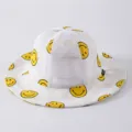 Carino cappello da sole estivo per neonati con rete traspirante e motivo faccina felice. - 1-6 Anni-46-52cm / Bianco-Smile