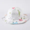 Cappellino da sole per neonati con stampa di dinosauri e inserti in rete traspirante estivi. - 1-6 Anni-46-52cm / Bianco-Coccodrillo