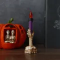 Halloween squelette main LED bougie électronique lampe déco effrayante accessoire fête - Grande Bougie Unique Violette