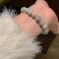 Natural stone beaded bracelet, stylish contrast color design, elegant women fashion jewelry. - 8mm