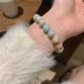 Color-blocked natural stone beaded bracelet, fresh style stylish jewelry accessory variant. - 10mm
