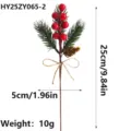 Weihnachten künstliche Tannennadel Beeren Zweig Detail, mit Jute Schleife und Zapfen Deko. - Künstliche Tannenzapfen (HY25ZY065-2) / Stückpreis / Rot