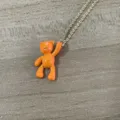Collier pendentif ours en émail orange, style dopamine bijou mignon et tendance pour femme. - Grand Ours Orange