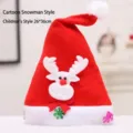 Kinderen kerstmuts rode pluche vakantie feestelijke rendier decoratie zachte comfortabele muts - Standaard cartoon kop (Rendier voor kinderen)