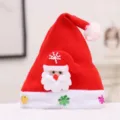Rode vilt Kerstman muts voor volwassenen kerstfeest feestelijke kostuum decoratie accessoire - Standaard cartoon kop (Kerstman voor volwassenen)