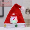 Kinderen oplichten Kerstman muts rode pluche kerstmuts met LED feestelijke feestdecoratie - Lichtgevende cartoon kop (Kerstman voor kinderen)