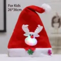 Kinderen Kerst LED Rendier Hoed Schattige Lomp Rode Pluche Feestelijke Feest Hoofddeksels - Lichtgevende cartoon kop (Rendier voor kinderen)