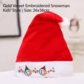 Kerstmuts kinderen pluche sneeuwpop borduurwerk rode feestelijke vakantie pet. - Sneeuwpop Borduurwerk Muts (Kinderen)