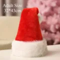 Pluche Rode Kerstmuts Volwassen Maat Feestelijke Winter Feest Decoratie Artikel - Langharige pluchen muts (volwassene)