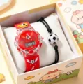 Kids soccer digital watch gift set with 3D football strap and matching bracelet for school - Digital Watch Bracelet Set (ZH-S04123-1) / No Box