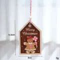 Christmas felt gingerbread man wooden house hanging ornament holiday tree decor gift - Lollipop Gingerbread Man / Style 1 (1 Piece)