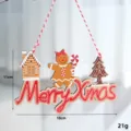 Christmas wooden gingerbread man hanging ornament for holiday tree party decor gift item - Letter Gingerbread Man / Style 3 (1 Piece)