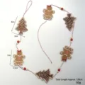 Christmas wooden gingerbread man garland hanging decoration for holiday tree party gift - Style 5 (1 Piece)
