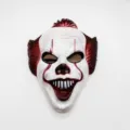Scary clown mask for Halloween party roleplay, creepy horror prop with striking design. - Horror Clown Face Mask