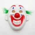 Plastic joker clown mask with red nose green hair for Halloween party cosplay costume - Long Green Hair Joker Mask