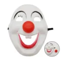 Funny plastic clown mask with red nose and elastic strap, perfect for party cosplay events. - Red Nose Funny Clown Mask