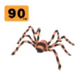 Halloween furry spider decoration 90cm orange and black scary party prop for haunted house - 90cm Pack / Orange Belly Spider