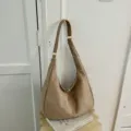 Vintage suade textuur grote capaciteit hobo schoudertas voor vrouwen casual dagelijkse tas. - Khaki
