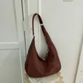 Vintage bruine suède schoudertas voor dames, grote capaciteit casual hobo tote tas. - Bruin