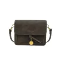 Retro Crossbody Shoulder Bag PU Leather Small Square Bag Women Chic Handbag with Pendant - Dark Green