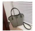 Green herringbone textured handbag, casual top-handle shoulder crossbody bag for women. - Army Green