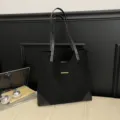 Black suede tote bag casual shoulder bag large capacity commuting underarm bag for women - Black