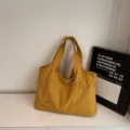 Casual yellow oxford cloth tote bag, multi-functional large capacity shoulder bag for women. - Yellow