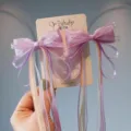 Mollette per capelli Hanfu bambina fiocco nastro stile fatato principessa cinese copricapo - Viola