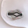 Fermaglio per capelli ondulato argentato con punti colorati, simpatico accessorio per bambina. - Molletta per Capelli a Nuvola a Pois