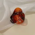 Pinza de pelo transparente ámbar para mujer, gran pinza para peinados elegantes y chic. - Ámbar