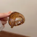 Pinza de pelo transparente marrón pinza grande elegante accesorios para el cabello - Café