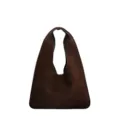Dark brown suede hobo bag for women minimalist retro commuter shoulder bag large capacity - S / Coffee