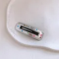 Fermaglio per capelli in metallo argentato con pallini colorati, grazioso accessorio. - Molletta per Capelli Rettangolare Svuotata a Pois