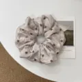 Coletero de lunares estilo coreano, elegante coletero de satén para coleta de mujer a diario. - Rosa loto