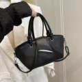 Black Korean fashion women handbag, casual simple commuting shoulder messenger bag variant style - Black