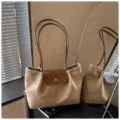 Korean style women commuter tote bag large capacity fashion brown shoulder bag travel - No Pendant / Khaki